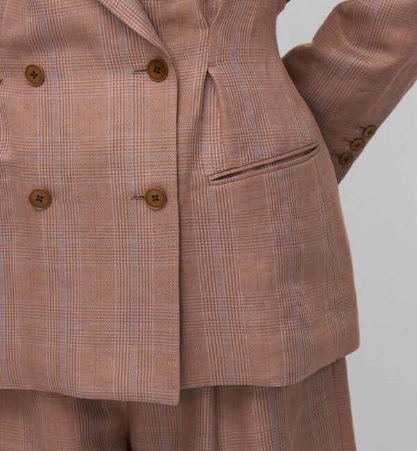 BACCA「レーヨンリネン グレンチェックジャケット」|テーラードジャケット|