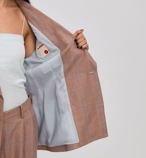 BACCA「レーヨンリネン グレンチェックジャケット」|テーラードジャケット|