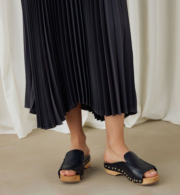 DES PRES「ジャージーライクジョーゼット プリーツコンビドレス」|ワンピース|