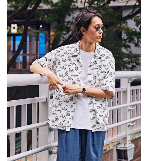 Paris Saint-Germain「【隈 研吾 &times; Paris Saint-Germain】グラフィックプリント オープンカラーシャツ」|シャツ・ブラウス|