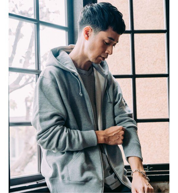 EDIFICE「LOOPWHEELER &times; LOWERCASE for EDIFICE ライトツリウラケ ジップパーカー」|パーカー|