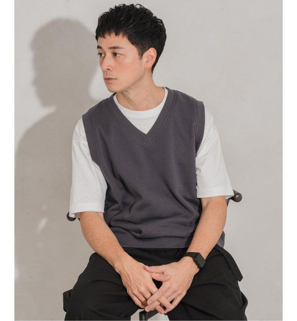 EDIFICE「LOOPWHEELER &times; LOWERCASE for EDIFICE ライトツリウラケ ルーズベスト」|スウェット・ジャージ|