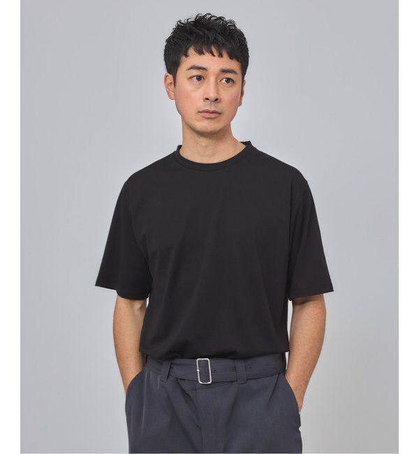 EDIFICE「E. SILK MIX JQ NECK Tシャツ」|Tシャツ・カットソー|ブラック