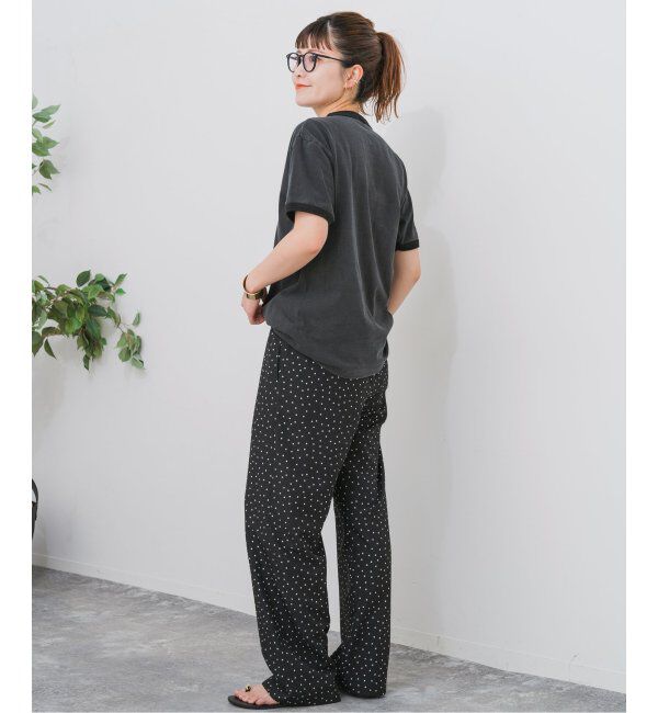 Spick and Span「《WEB限定 / 追加》ドットプリントイージーストレートパンツ」|スラックス|