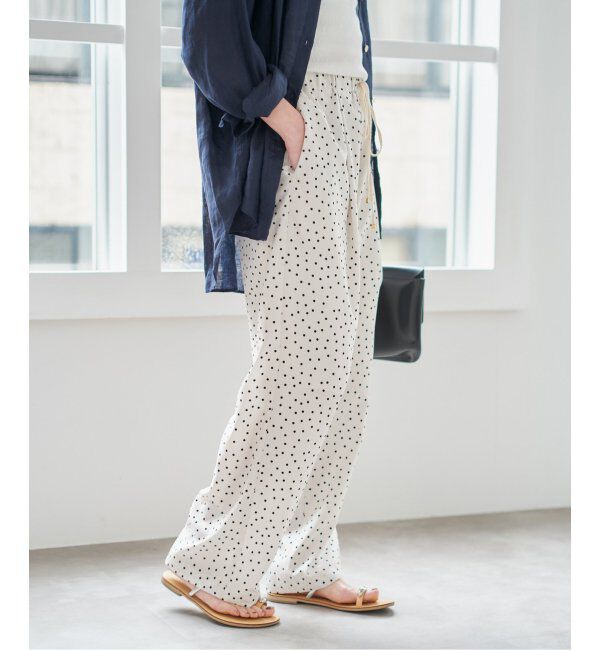 Spick and Span「《WEB限定 / 追加》ドットプリントイージーストレートパンツ」|スラックス|