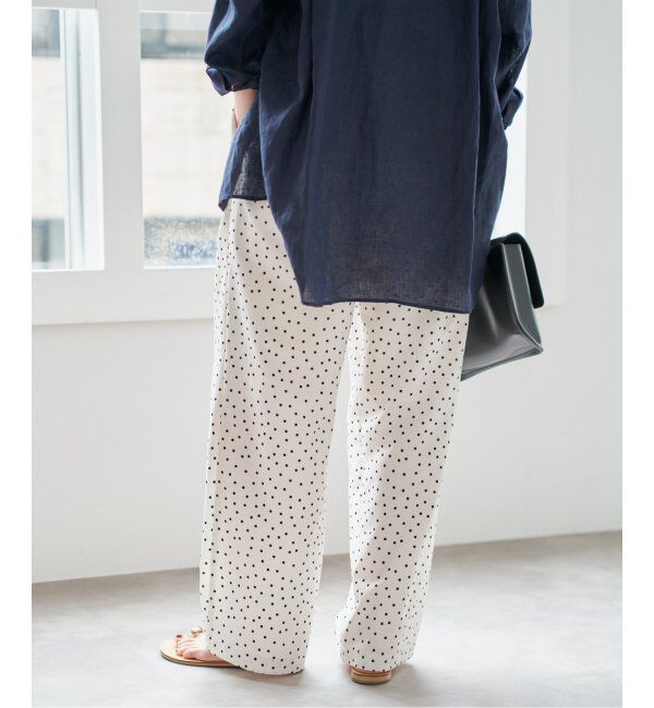 Spick and Span「《WEB限定 / 追加》ドットプリントイージーストレートパンツ」|スラックス|