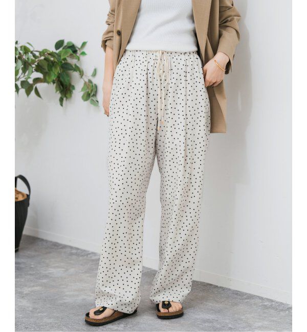 Spick and Span「《WEB限定 / 追加》ドットプリントイージーストレートパンツ」|スラックス|