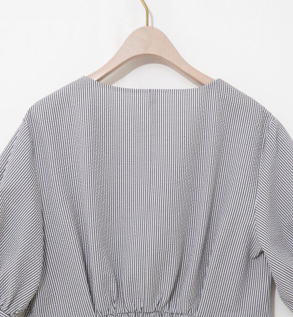 NOLLEY'S sophi「ウォッシャブルサッカーベルト付ペプラムブラウス」|シャツ・ブラウス|