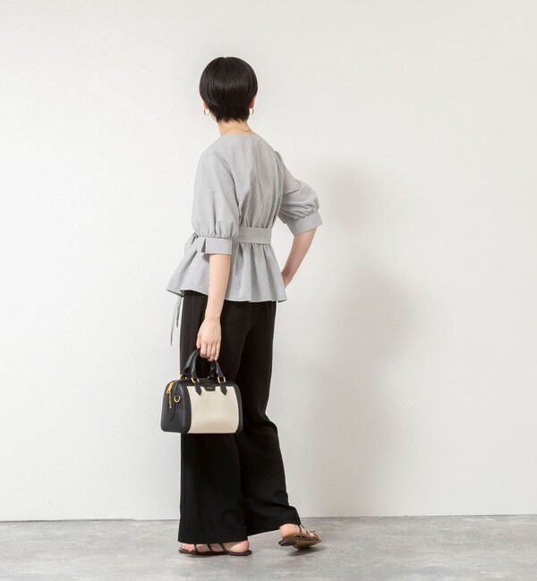 NOLLEY'S sophi「ウォッシャブルサッカーベルト付ペプラムブラウス」|シャツ・ブラウス|
