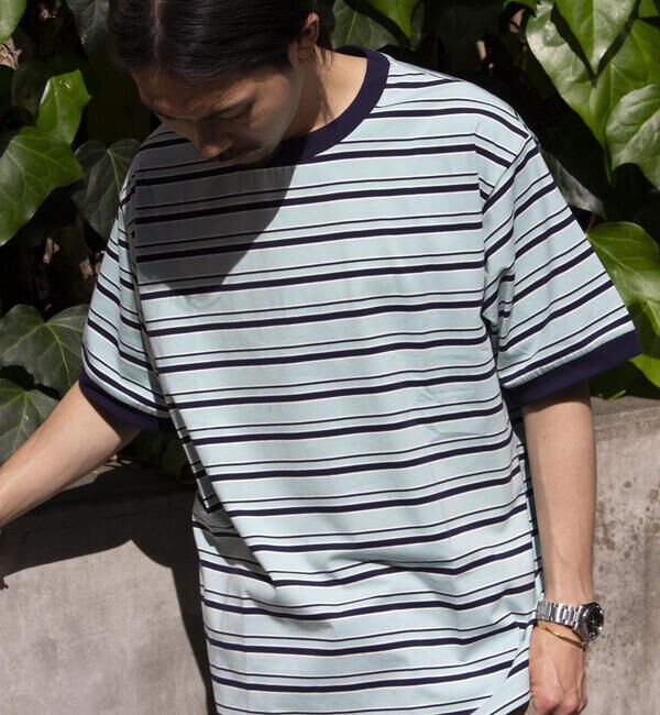 GLOSTER「【GLOSTER/グロスター】マルチボーダー リンガーTシャツ」|Tシャツ・カットソー|