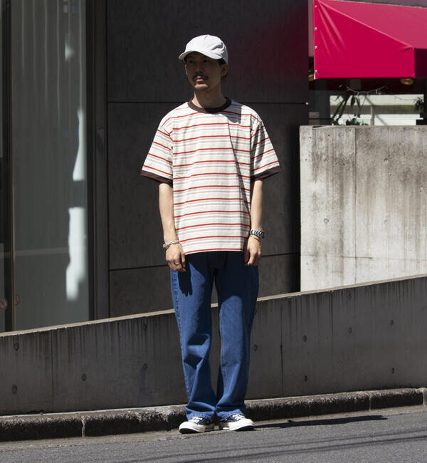 GLOSTER「【GLOSTER/グロスター】マルチボーダー リンガーTシャツ」|Tシャツ・カットソー|