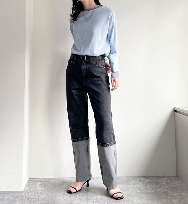 fredy emue「ロングロールアップデニムパンツ」|デニム|