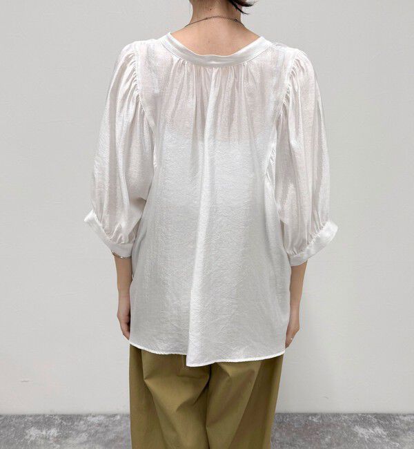 fredy emue「シャイニーシアー２WAYハーフスリーブブラウス」|シャツ・ブラウス|