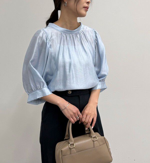 fredy emue「シャイニーシアー２WAYハーフスリーブブラウス」|シャツ・ブラウス|