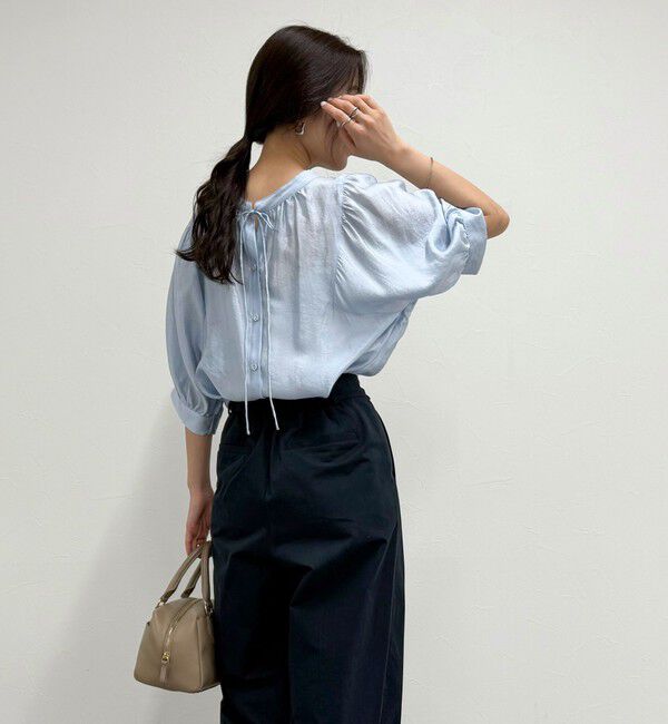 fredy emue「シャイニーシアー２WAYハーフスリーブブラウス」|シャツ・ブラウス|