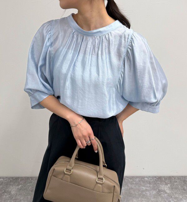 fredy emue「シャイニーシアー２WAYハーフスリーブブラウス」|シャツ・ブラウス|