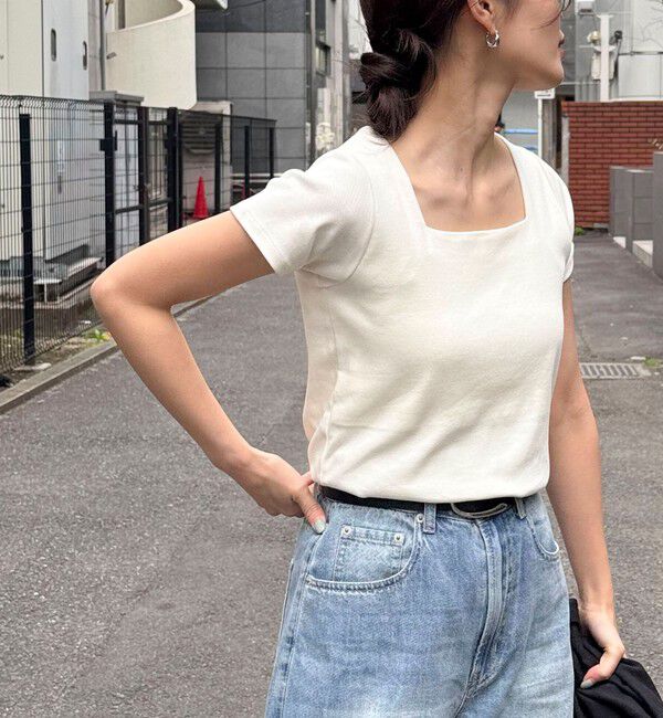 fredy emue「【@sora_522m企画】スクエアネックコンパクトTシャツ」|Tシャツ・カットソー|