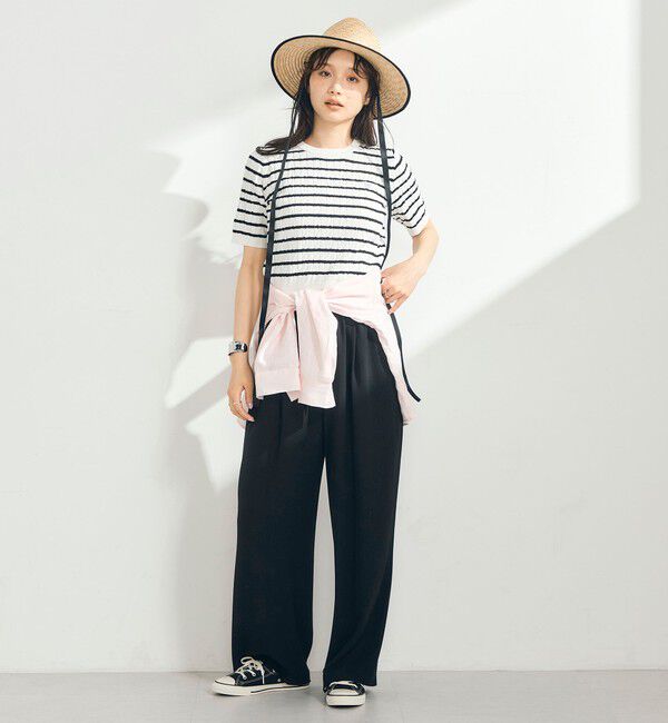 fredy emue「【WEB限定/大人気シリーズ】FR刺しゅうケーブル柄半袖プルオーバーニット」|ニット・セーター|