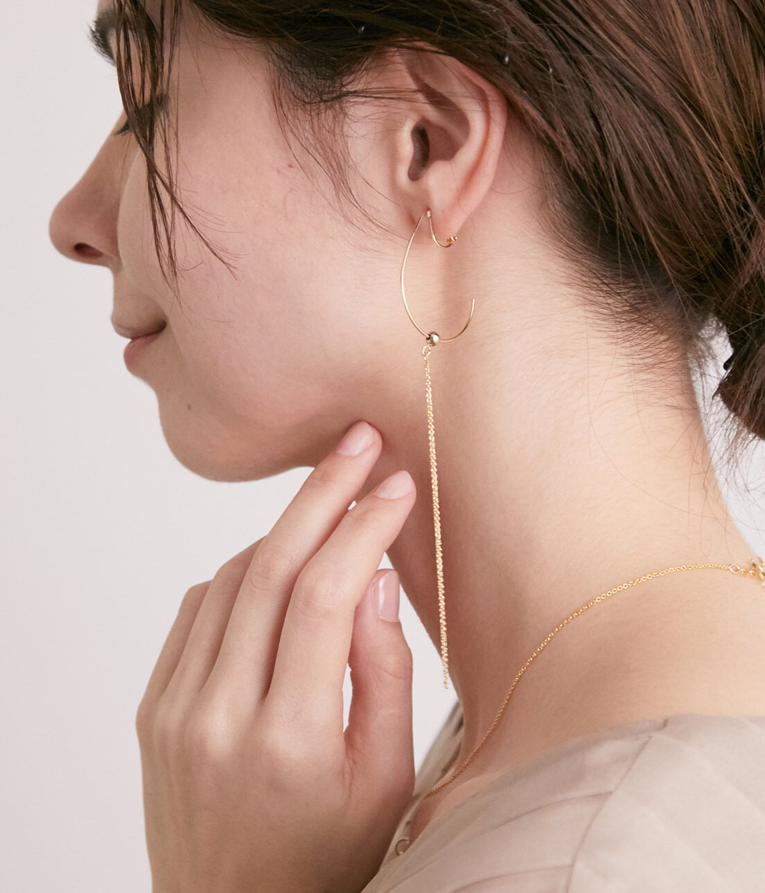 SALON adam et rope'「【SALONオリジナルBOX付き】14KGFドロップイヤリング」|イヤリング|