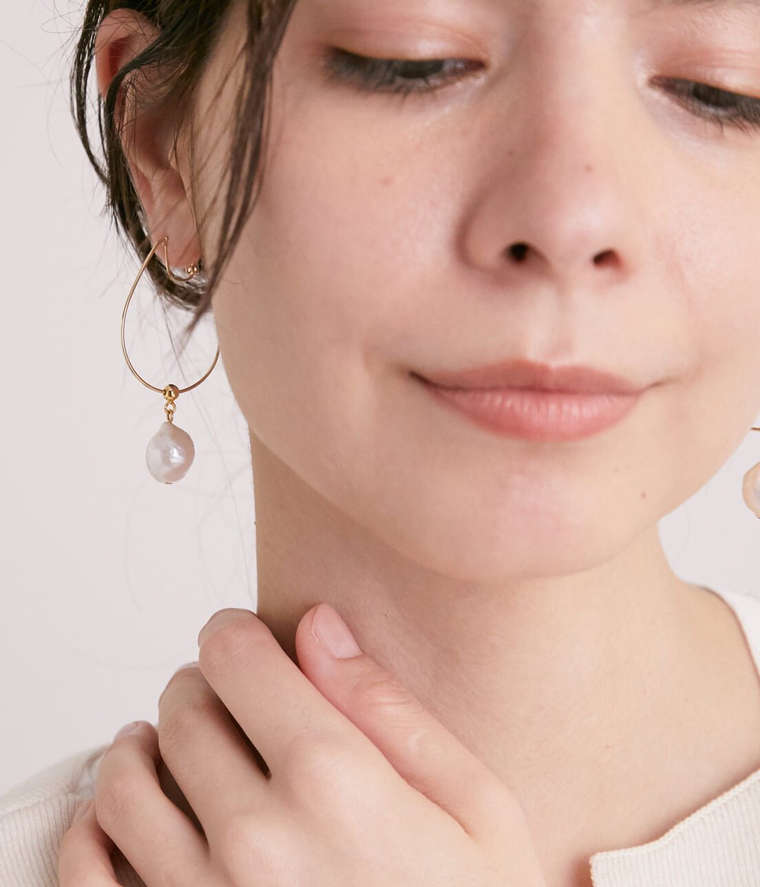 SALON adam et rope'「【SALONオリジナルBOX付き】14KGFドロップイヤリング」|イヤリング|