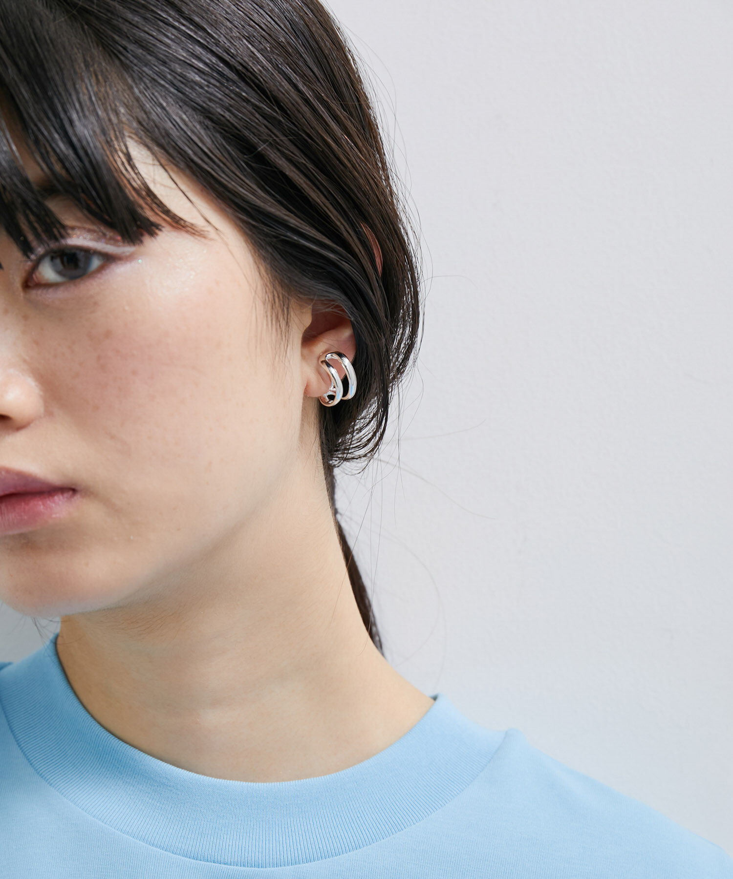 ADAM ET ROPE'「【LES BIJOUX】ダブルラインイヤリング」|イヤリング|シルバー(93)