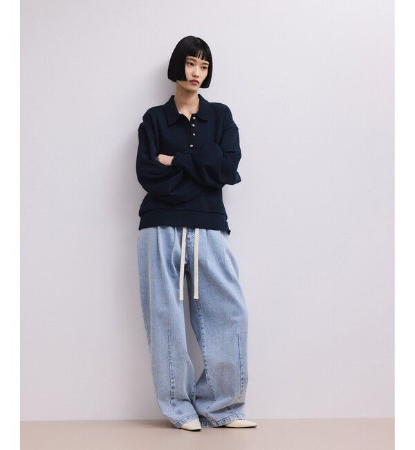 ADAM ET ROPE'「【WEB限定】ポロ襟フォルムプルオーバー」|スウェット・ジャージ|