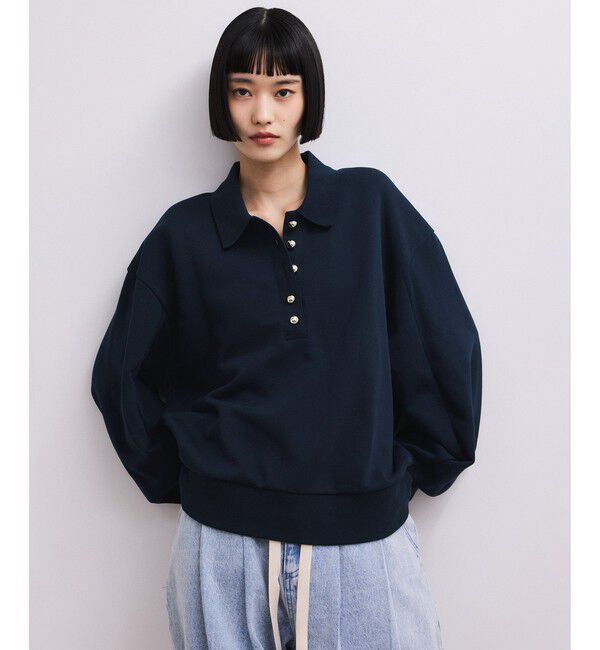ADAM ET ROPE'「【WEB限定】ポロ襟フォルムプルオーバー」|スウェット・ジャージ|
