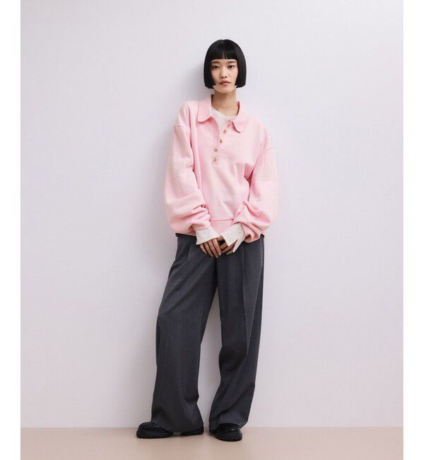 ADAM ET ROPE'「【WEB限定】ポロ襟フォルムプルオーバー」|スウェット・ジャージ|