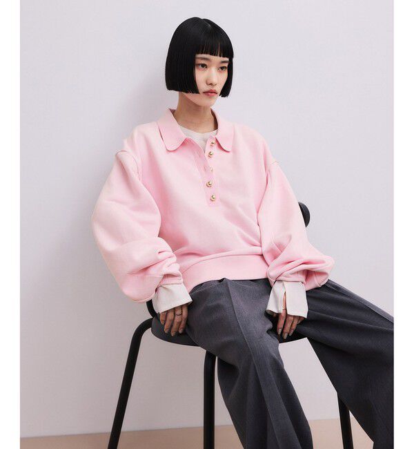 ADAM ET ROPE'「【WEB限定】ポロ襟フォルムプルオーバー」|スウェット・ジャージ|