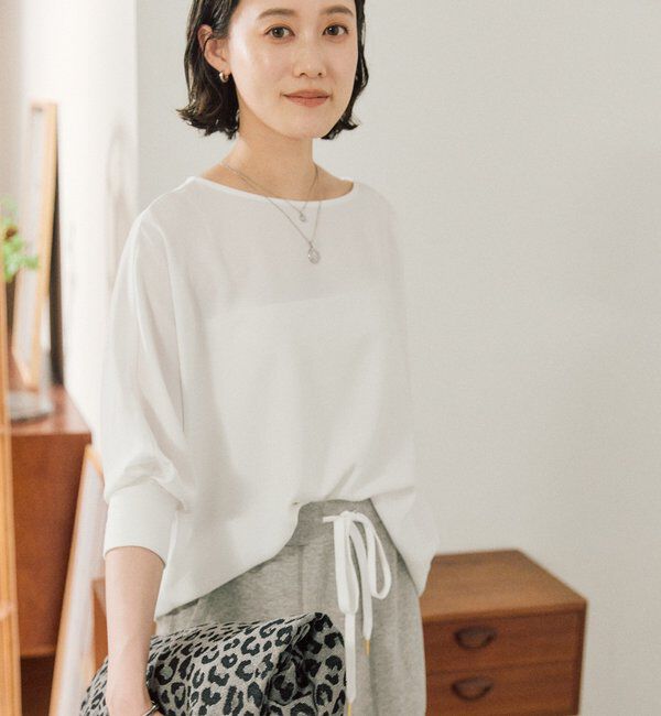  「予約【ON・OFF問わず活躍】リブ付きジョーゼットドルマンブラウス」|シャツ・ブラウス|