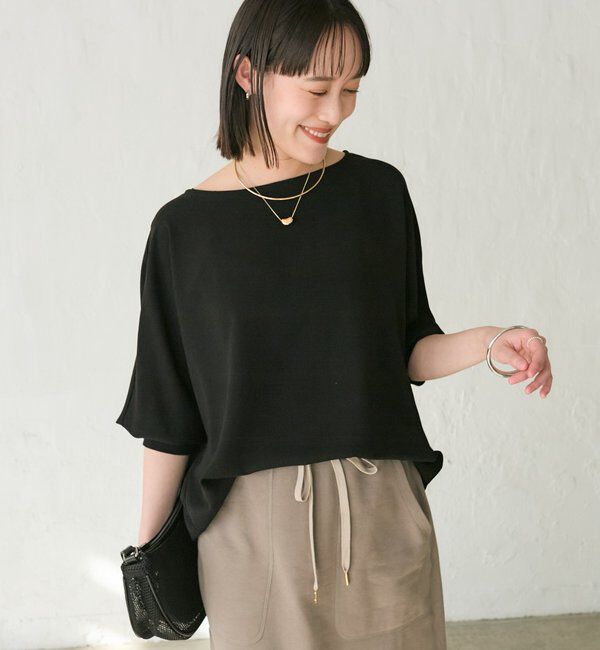  「予約【ON・OFF問わず活躍】リブ付きジョーゼットドルマンブラウス」|シャツ・ブラウス|