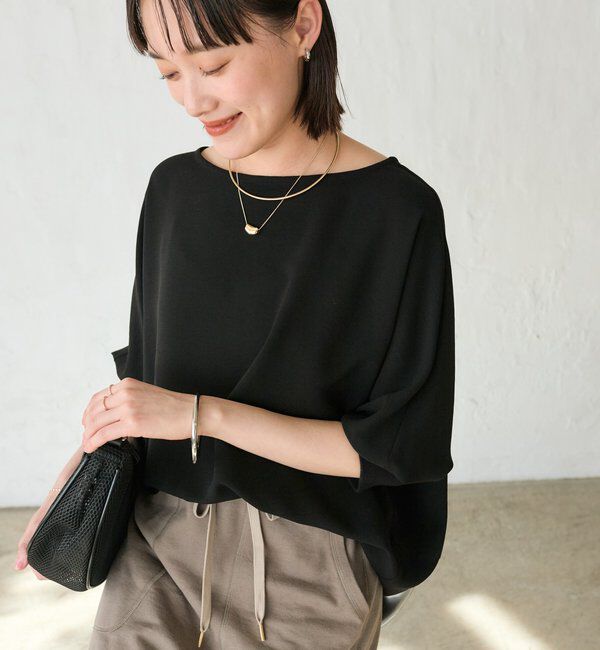  「予約【ON・OFF問わず活躍】リブ付きジョーゼットドルマンブラウス」|シャツ・ブラウス|