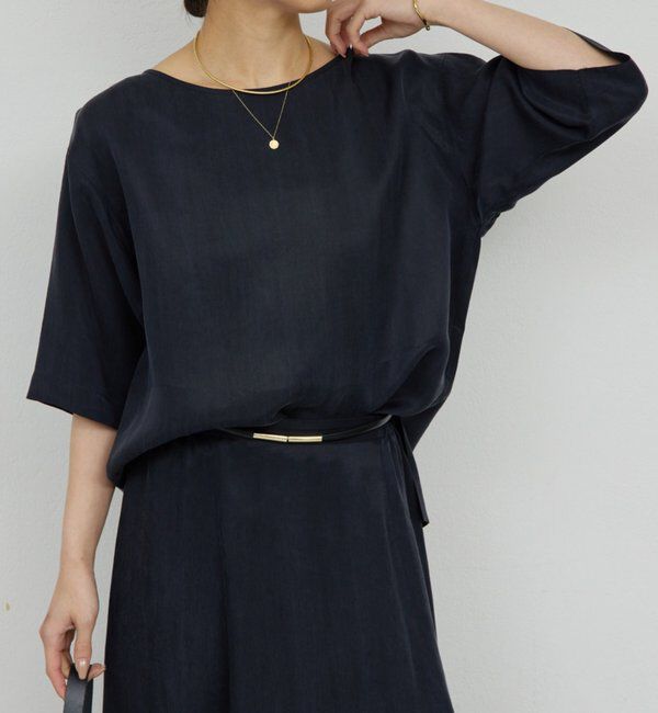 「【セットアップ対応】キュプラTeeブラウス」|シャツ・ブラウス|ネイビー