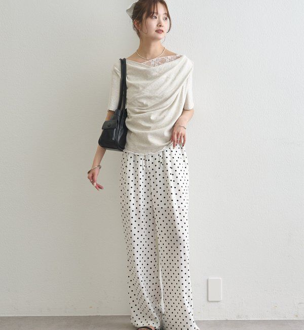  「レースドッキングオフショル半袖Tシャツ」|Tシャツ・カットソー|