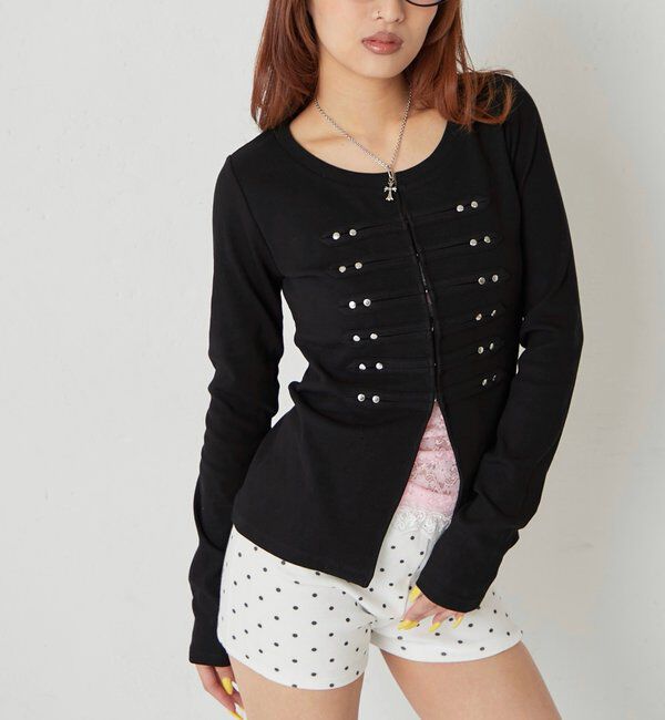  「【WEB限定】ナポレオンナローカーデ」|Tシャツ・カットソー|ブラック