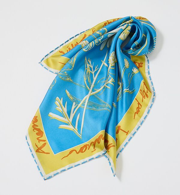 collex「【manipuri/マニプリ】フローラシルクスカーフ」|バンダナ・スカーフ|ブルー