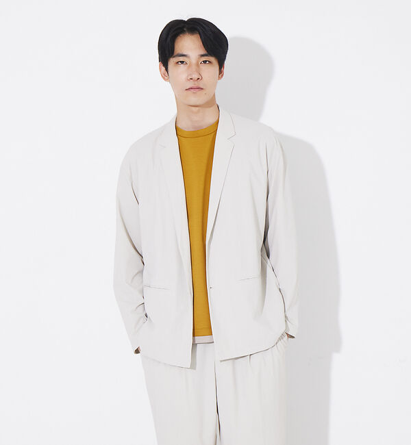 ABAHOUSE「【セットアップ対応】接触冷感＆4WAYストレッチ ナイロン イージージャケット」|その他|ベージュ