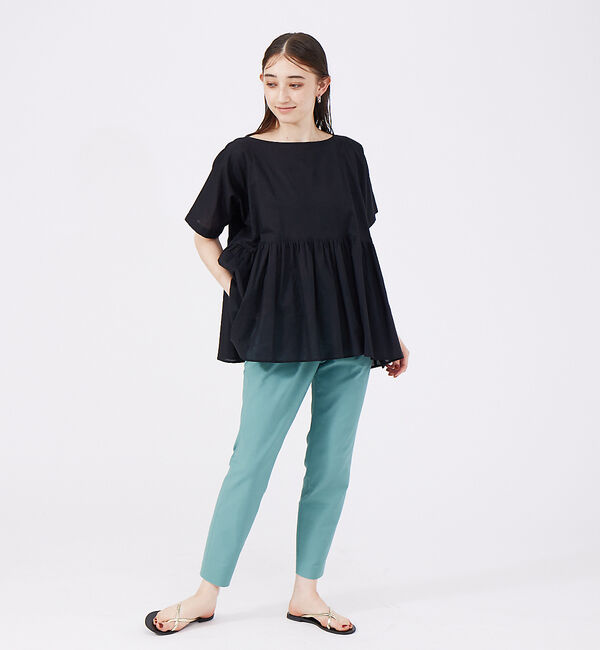 qualite「コットンリネン2WAYストレッチタックパンツ」|その他|