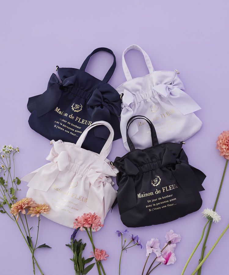 Maison de FLEUR「【2Way】ダブルリボン2Wayトートバッグ」|トートバッグ|