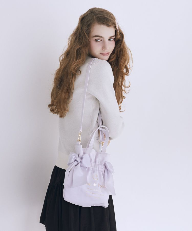 Maison de FLEUR「【2Way】ダブルリボン2Wayトートバッグ」|トートバッグ|ラベンダー