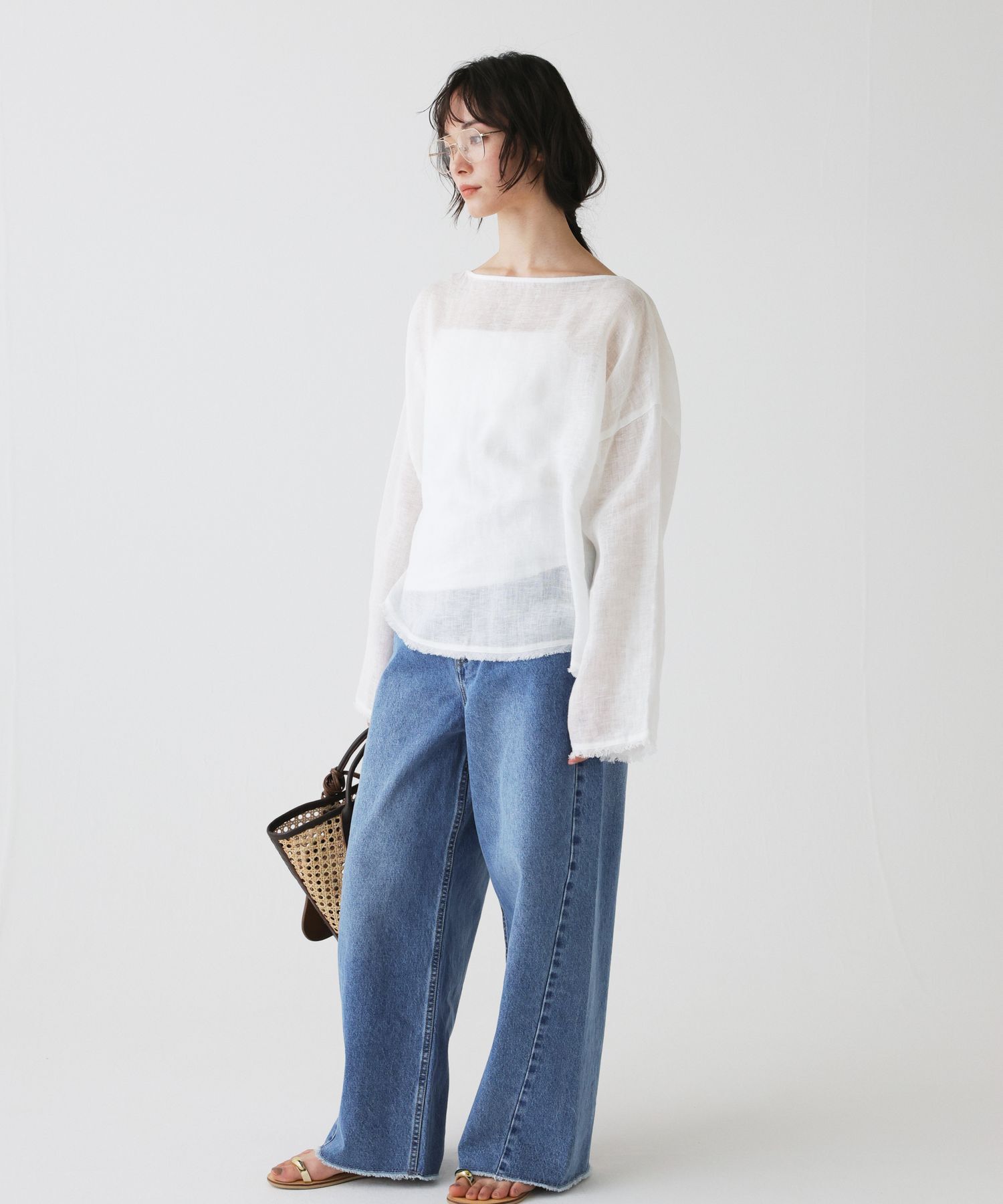 BABYLONE「リネンボートネックブラウス」|シャツ・ブラウス|