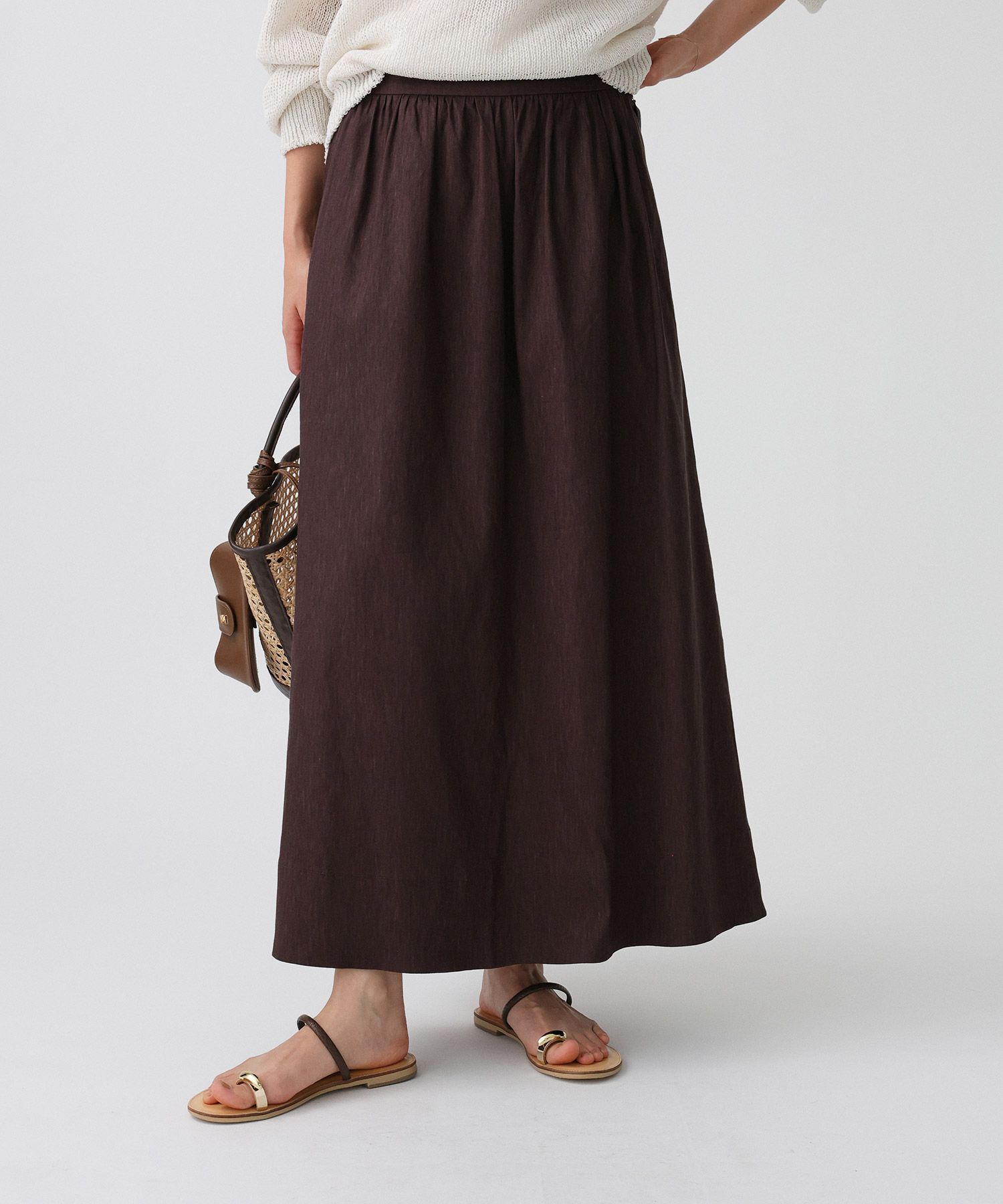 BABYLONE「リネンレーヨンスカート<セットアップ対応>」|スカート|ﾀﾞｰｸﾌﾞﾗｳﾝ