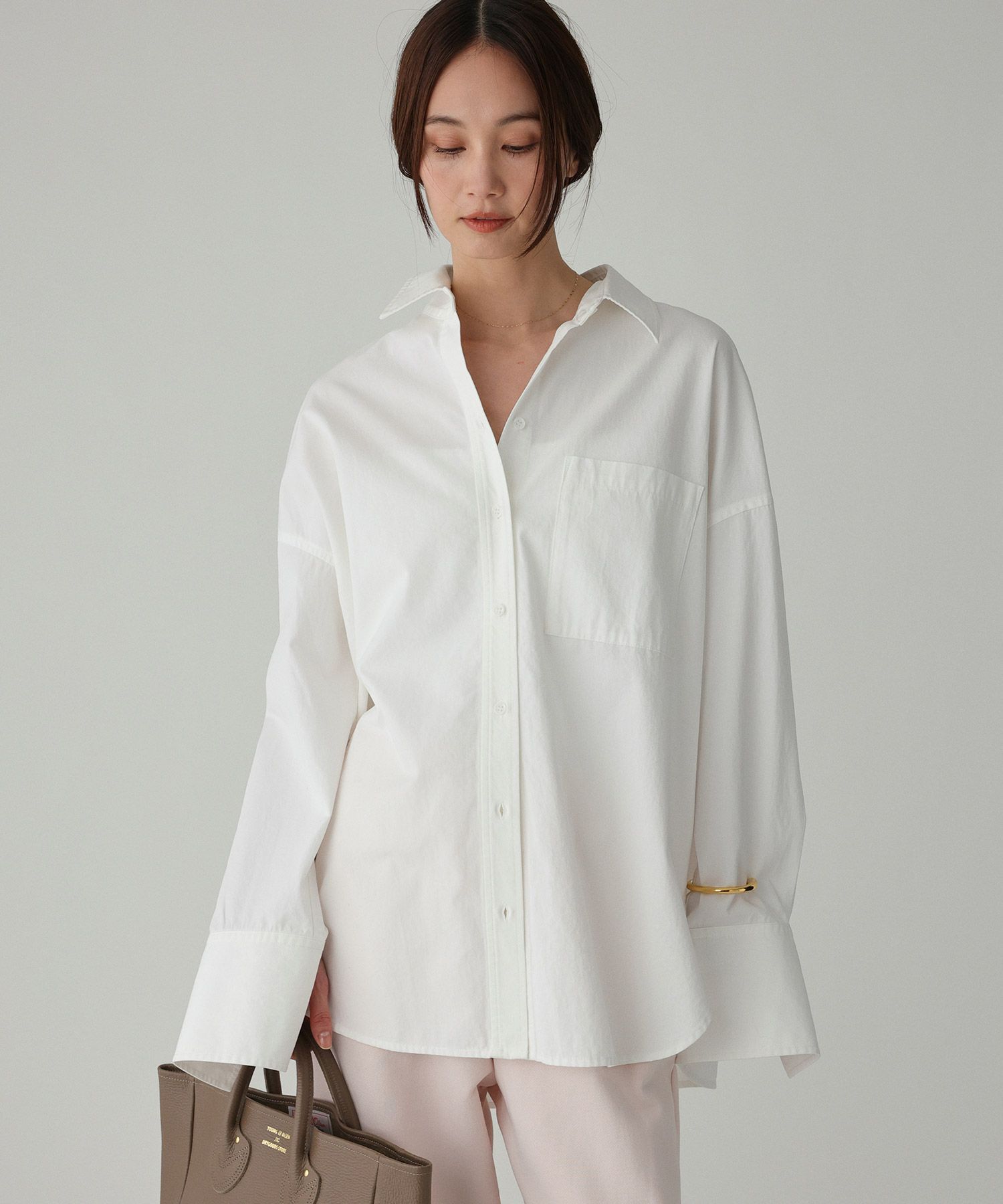 BABYLONE「WASHオーバーシャツ」|シャツ・ブラウス|ﾎﾜｲﾄ