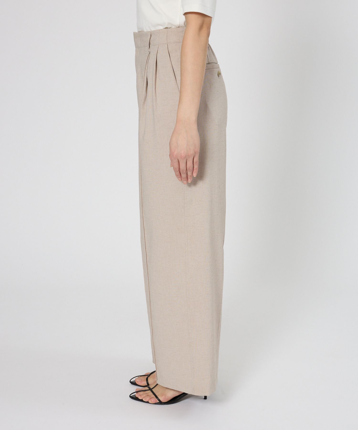 BABYLONE「【多機能素材】リネンライクパンツ」|スラックス|