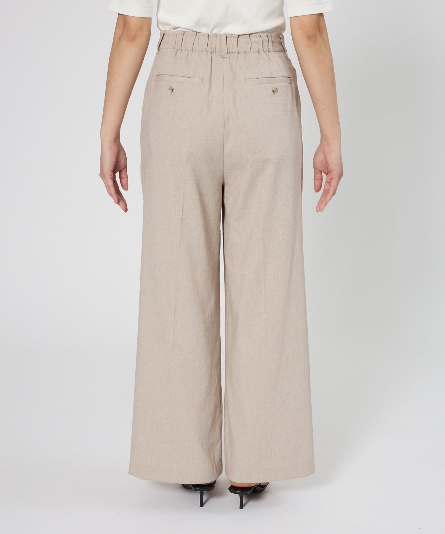 BABYLONE「【多機能素材】リネンライクパンツ」|スラックス|