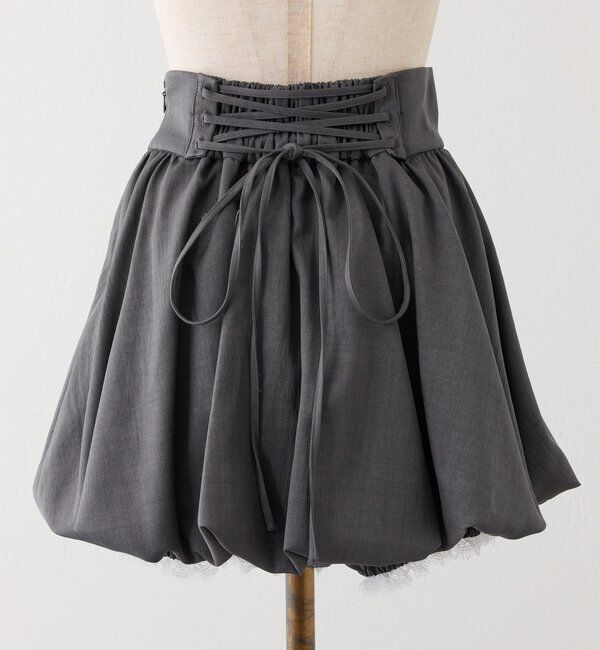  「レース付きバルーンミニスカート」|スカート|