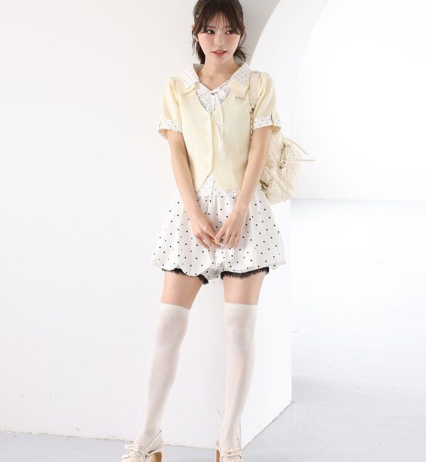  「レース付きバルーンミニスカート」|スカート|