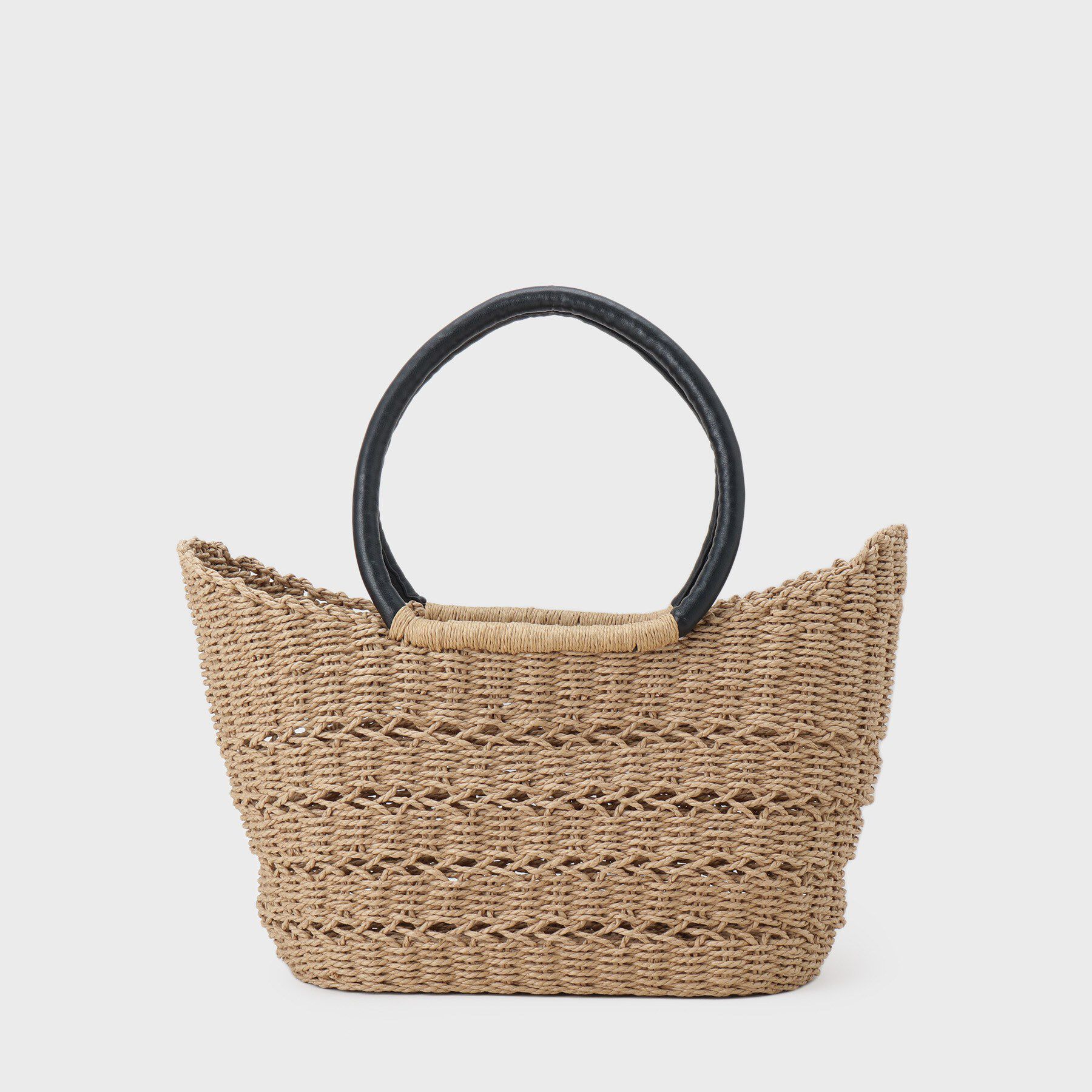 INDIVI「【透かし編み】ペーパーヤーン バスケットバッグ」|トートバッグ|