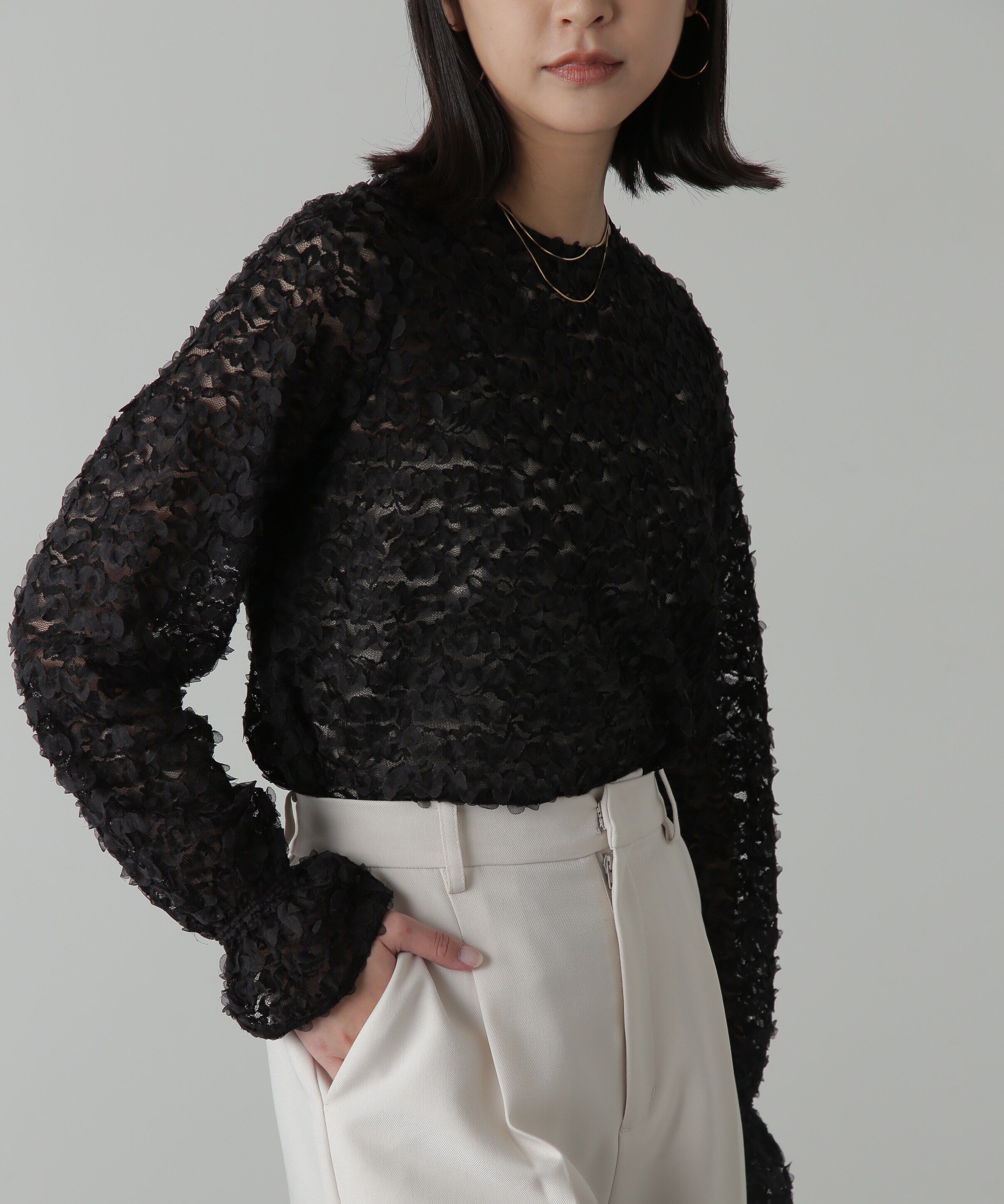  「レースフリルブラウス」|シャツ・ブラウス|