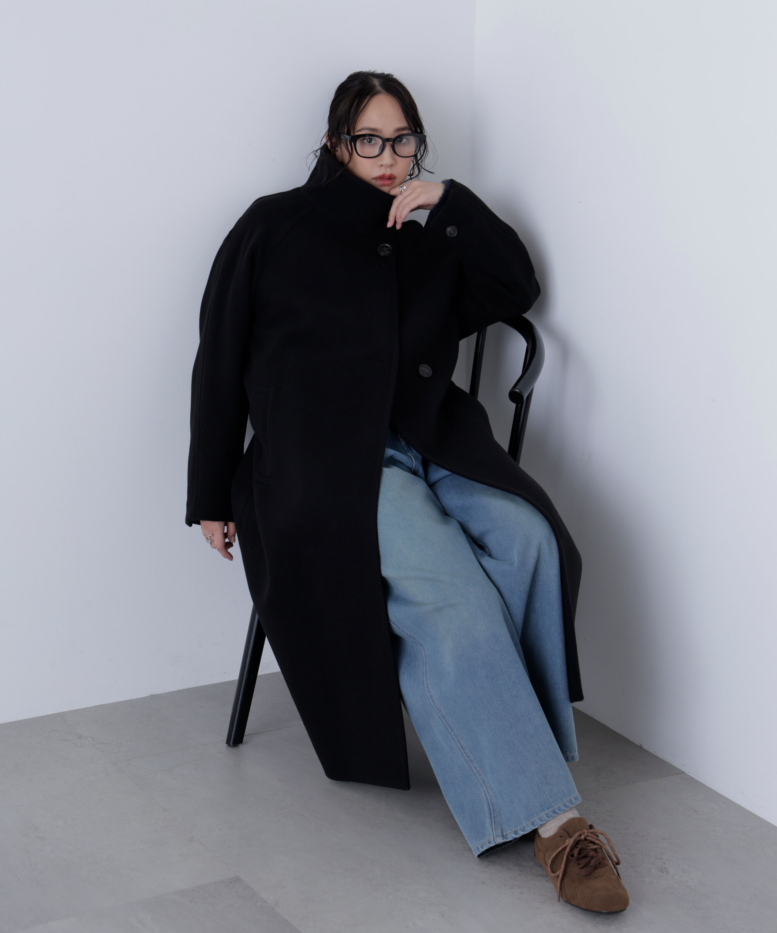  「[累計販売5000枚！選べる4色]スタンドカラーメルトンロングコート」|その他|